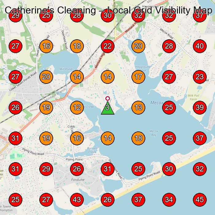 Catherine's Cleaning GeoGrid visibility map for House Cleaning Service in Sag Harbor
